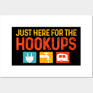 Just Here For The Hookups Motorhome Camping RV Posters and Art